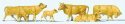 Cows -- Light Brown pkg(6), HO, Preiser Kg 10147