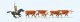 Riding Cowboy and 5 Longhorn Cattle, HO, Preiser Kg 10159