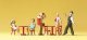 People Working -- Pantomine In Cafe with Guests pkg(5), HO, Preiser Kg 10348