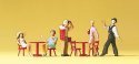 People Working -- Pantomine In Cafe with Guests pkg(5), HO, Preiser Kg 10348