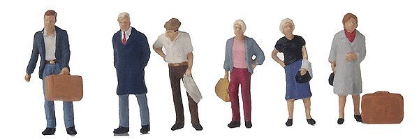 Passengers -- Standing pkg(6), HO, Preiser Kg 10504