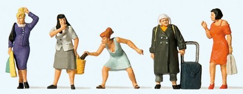 Women Shopping -- pkg(5), HO, Preiser Kg 10665