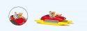 Pedal Boat w/Couple -- Red, Yellow, HO, Preiser Kg 10684