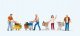 Shoppers with Shopping Carts pkg(4), HO, Preiser Kg 10722