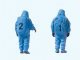 Firemen in Blue Hazmat Suits -- pkg(6), HO, Preiser Kg 10729