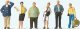 Waiting Train Travelers -- pkg(6), HO, Preiser Kg 10734