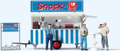Snack Concession Trailer with Figures -- 5 Figures, HO, Preiser Kg 10749