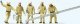 Modern Firemen Arriving at Scene with Accessories -- Beige Uniforms pkg(5), HO, Preiser Kg 10770
