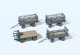 Electric Baggage Truck (Nonoperating) with 3 Trailers - Kit -- German Federal Railways DB (Era III, g, HO, Preiser Kg 17126