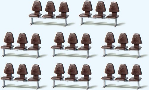 Modern Modular Seating -- 3-Seat Units pkg(8), HO, Preiser Kg 17215