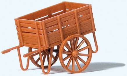 Flatbed Platform Hand Truck/Wagon - Assembled -- With Stake Sides, HO, Preiser Kg 17711