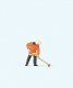 German Fireman Sweeping, HO, Preiser Kg 28198