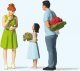 Surprise with Flowers -- Man, Woman, Daughter, G, Preiser Kg 44934