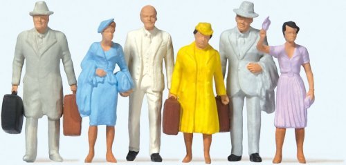 Standing Passengers -- Set 1 pkg(6), O, Preiser Kg 65502