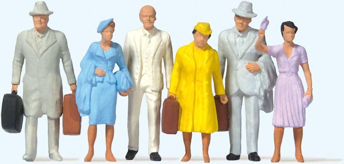 Standing Passengers -- Set 1 pkg(6), O, Preiser Kg 65502