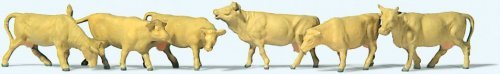 Light Brown Cows -- pkg(6), N, Preiser Kg 79229