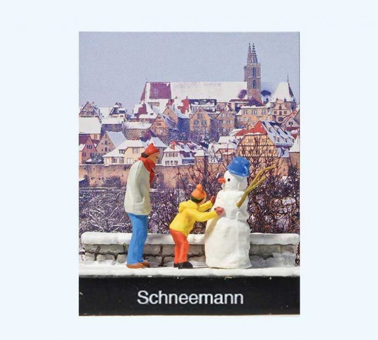 Snowman w/Man and Boy, HO, Preiser Kg 99603