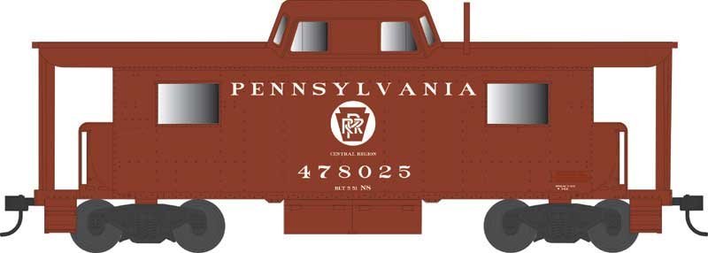 PRR Class N8 Steel Center-Cupola Cabin Car (Caboose) - Ready to Run -- Pennsylvania Rai, HO, Bowser Manufacturing Co. 43411