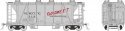 Enterprise 2-Bay Covered Hopper - Ready to Run -- Flo-Sweet MSGX (gray, black, red), HO, Rapido Trains Inc 149004A