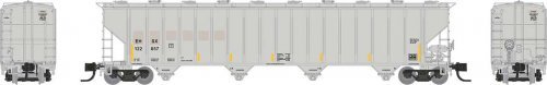 Procor 5820 Covered Hopper 3-Pack - Ready to Run -- Dow Chemical DCLX (gray, black, Reporting , N, Rapido Trains Inc 560009