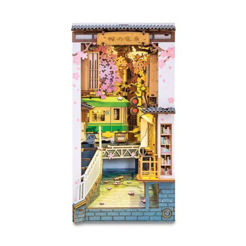 Sakura Densya Tram Book Nook Shelf Insert - Kit -- 3D Puzzle, All Scales, Robotime TGB01