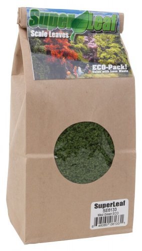 SuperLeaf Scale Model Leaf Flake - ECO-Pak - 24oz 680g -- Medium Green, All Scales, Scenic Express 6133