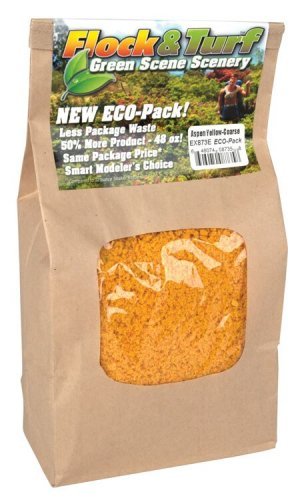 Flock & Turf Ground Cover ECO Pack Bag -- Aspen Yellow Coarse 48oz 1.4l, All Scales, Scenic Express 873E