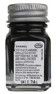 All-Purpose Enamel Paint - 1/4oz 7.4mL Bottle -- Black, All Scales, Testor Corp 1147