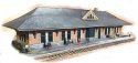 Lines West Station -- Laser-Cut Kit - 9-3/4 x 3-1/2 x 2-1/2′ 24.8 x 8.9 x 6.4cm, N, The N Scale Architect 10049