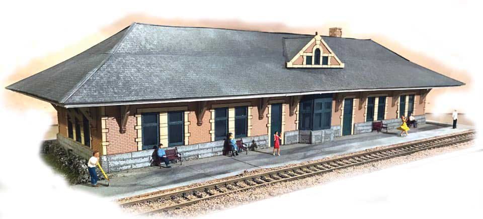 Lines West Station -- Laser-Cut Kit - 9-3/4 x 3-1/2 x 2-1/2′ 24.8 x 8.9 x 6.4cm, N, The N Scale Architect 10049