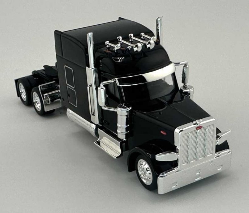 Peterbilt 589 Stand-Up Sleeper-Cab Semi Tractor - Assembled -- Black, HO, HO Logistics Replicas 589095