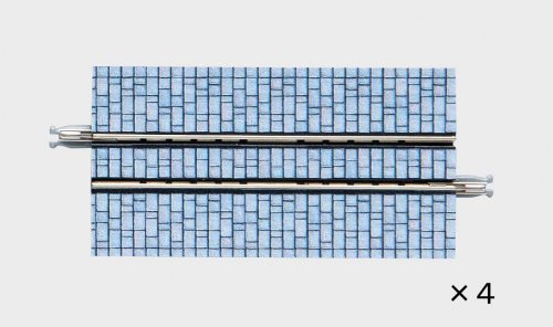 Cobblestone Pavement Street Track S140-WT(S) - Fine Track -- 5-1/2′ 140mm pkg(4), N, TomyTec Co LTD 17943