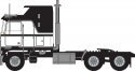1970s Kenworth K100 Potomac Tractor w/Aerodyne Sleeper Cab - Assembled -- Black, White, N, Trainworx Inc 41065