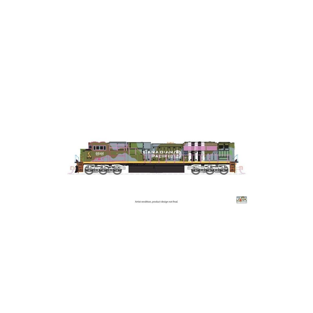 EMD SD70ACU - DCC -- Canadian Pacific 6644 (Military Heritage, D Day, green camouflage), N, Kato USA Inc 1768540DCC