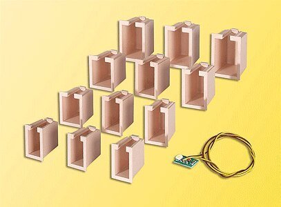 House Illumination Starter Set -- 12 Lightboxes (4 Different Sizes) & 1 White , All Scales, Viessmann Modellspielwaren 6005