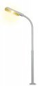 LED Whip-Style Street Lamp w/Plug Base & Socket -- Yellow LED, 10-16 V, 2-1/8′ 5.4cm T, N, Viessmann Modellspielwaren 6491