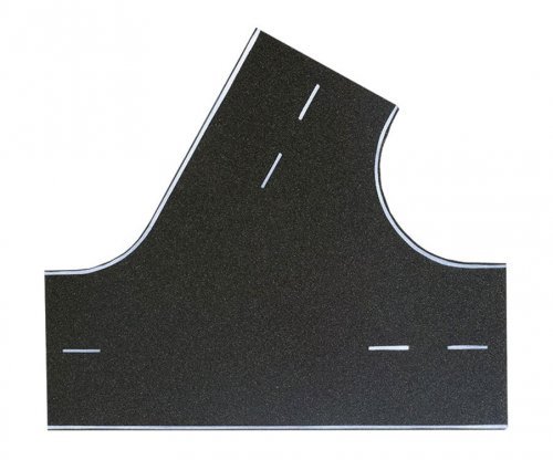 Weathered Asphalt Street 60-Degree Intersection -- 8-11/16 x 7-11/16′ 22 x 19.5cm, HO, Vollmer Gmbh 48262