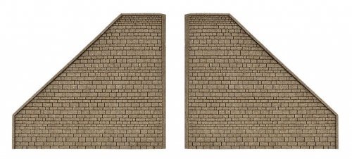Wing Walls -- Matches Single-Track Tunnel Portal 770-48600, 2 Pieces, N, Vollmer Gmbh 48601