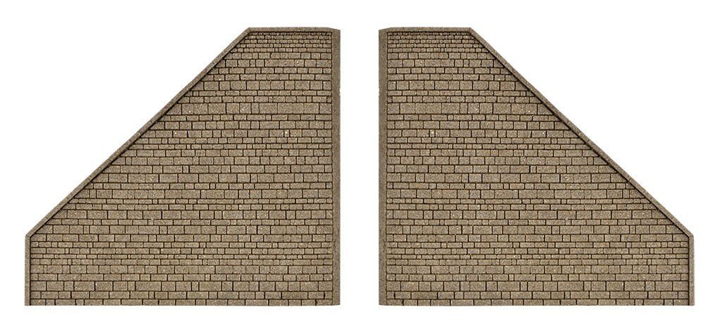 Wing Walls -- Matches Single-Track Tunnel Portal 770-48600, 2 Pieces, N, Vollmer Gmbh 48601