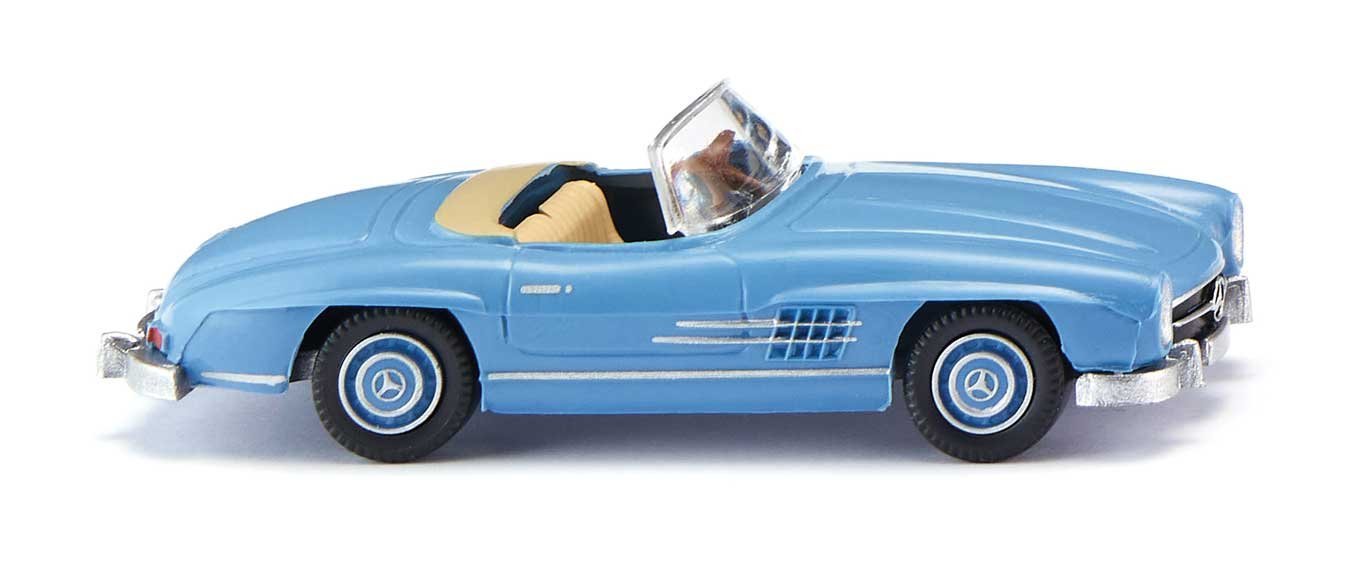 Mercedes-Benz 300 SL Convertible - Assembled -- Blue, HO, Wiking 23301
