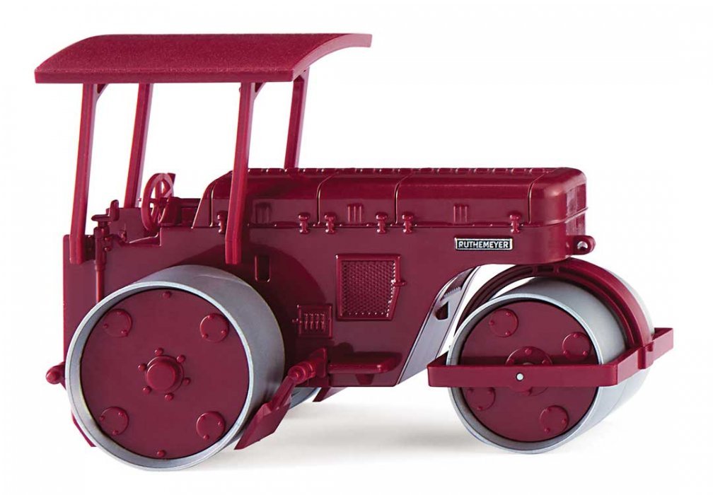 1956 Bolling Ruthemeyer Road Roller - Assembled -- Red, HO, Wiking 89805