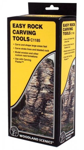 Rock Carving Tool Set -- Strata Brush, Chisel & Duster, All Scales, Woodland Scenics 1185