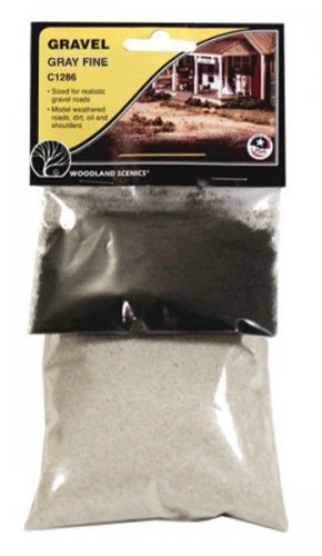 Gravel -- Gray - Fine 12oz 340g, All Scales, Woodland Scenics 1286