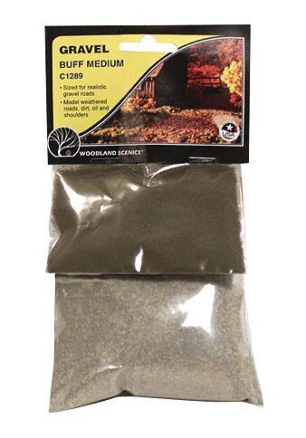 Gravel -- Buff - Coarse 12oz 340g, All Scales, Woodland Scenics 1289