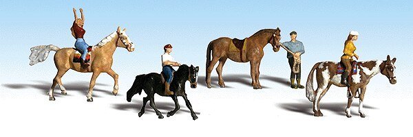 Scenic Accents(R) -- Horseback Riders pkg(4), HO, Woodland Scenics 1889