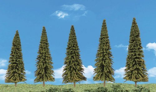 Evergreen Trees - Scene-A-Rama(TM) -- 2 to 3-1/2′ 5.1 to 8.9cm pkg(5), All Scales, Woodland Scenics 4154