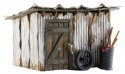 Tin Shack - Built-&-Ready(R) Landmark Structures(R) -- Assembled - 15/16 x 3/4 x 5/8′ 2.38 x 1.9, N, Woodland Scenics 4946