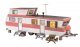 Double Decker Trailer - Built-&-Ready(R) Landmark Structures(R) -- White, Salmon - 3-1/8 x 1-15/1, N, Woodland Scenics 4951