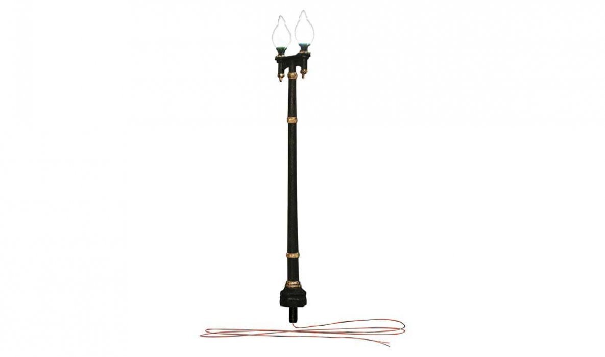 Double Lamp Post & Wooden Pole Streetlight- Just Plug Value Pack -- 6 of Each with Light Hub, N, Woodland Scenics 5914
