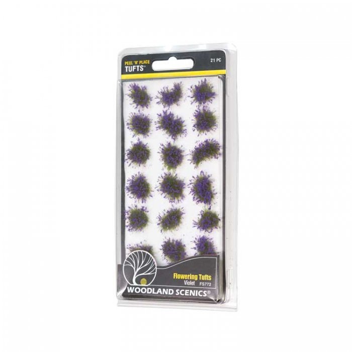 Peel `n` Place Tufts -- Violet Flowering, All Scales, Woodland Scenics 772